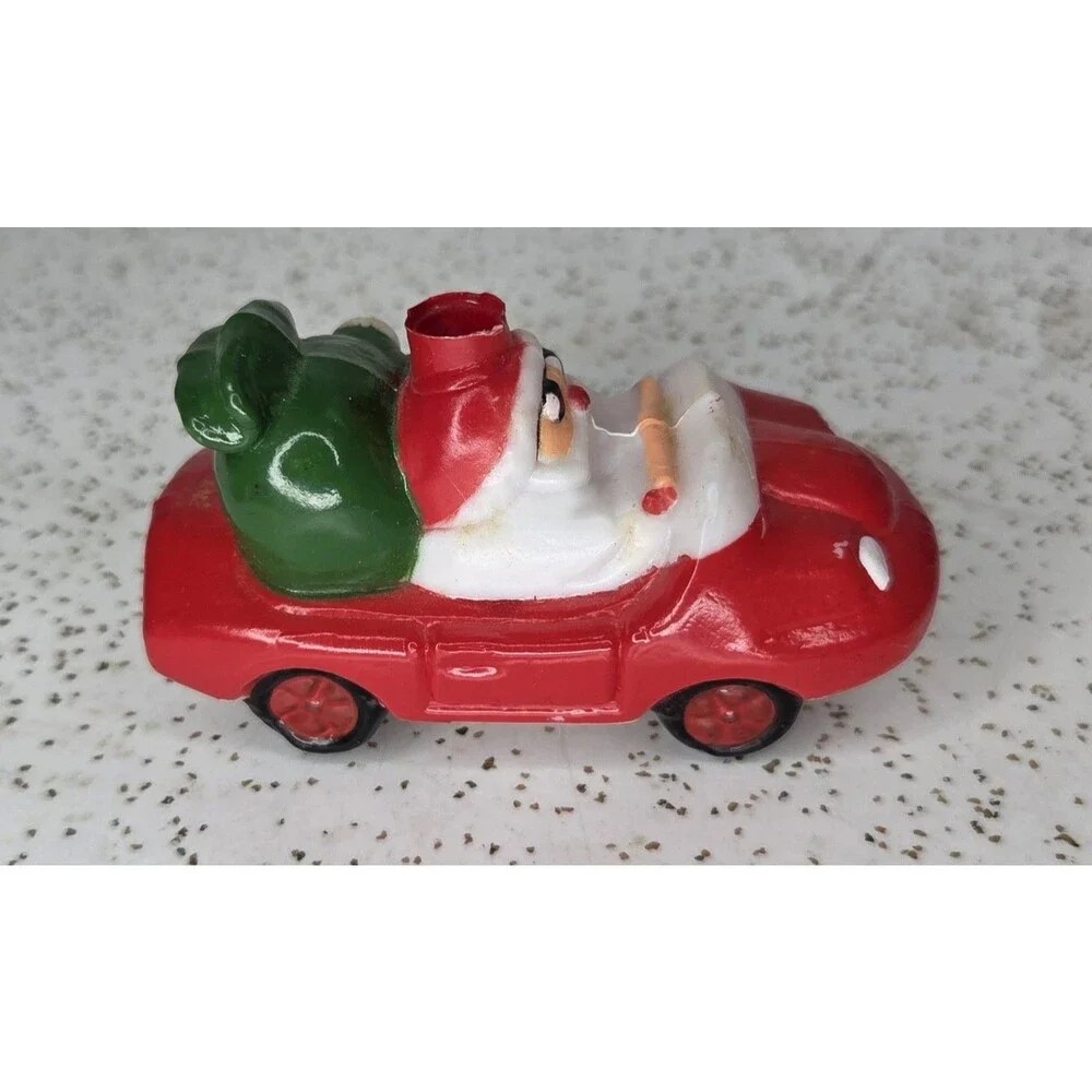 Lot of 10 pieces Vintage Santa in Car Blow Mold Plastic Christmas Light Covers
